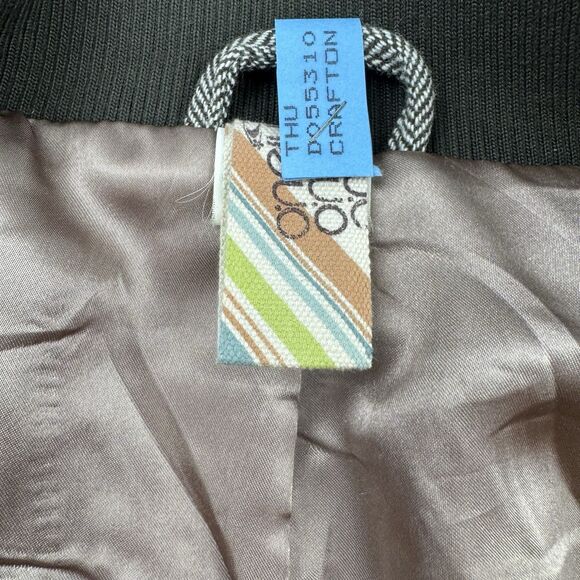 O’Neill Y2K Women’s Wool Blend Herringbone Bomber Jacket M Brown Zip Tweed - Picture 15 of 16